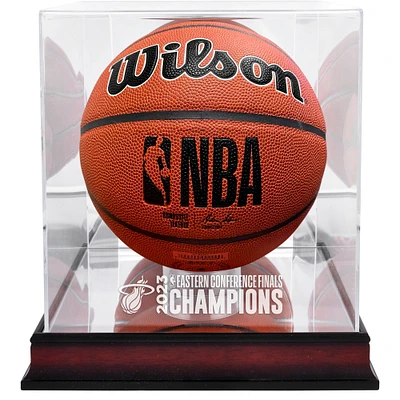 Vitrine de basket-ball en acajou pour les champions de la Conférence Est 2023 des Miami Heat