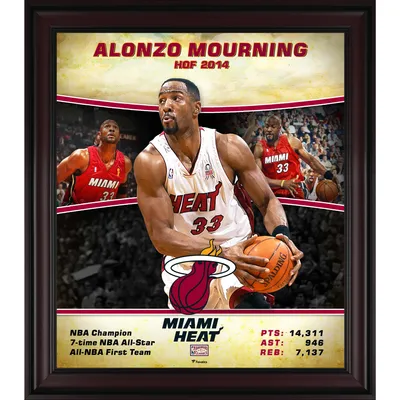 Men's Mitchell & Ness Alonzo Mourning Red Miami Heat Hardwood Classics  Lunar New Year Swingman Jersey 