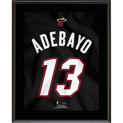 Plaque de joueur sublimée avec numéro de maillot de Bam Adebayo Miami Heat 10,5" x 13"