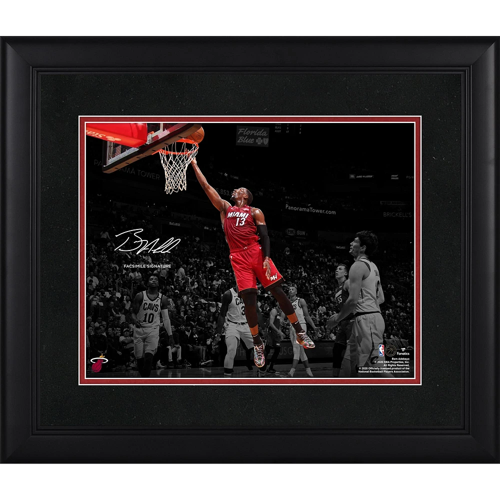 Photographie encadrée de Bam Adebayo Miami Heat 11" x 14 " - Signature fac-similé