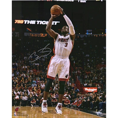 Dwyane Wade Miami Heat Autographed 16" x 20" Shooting in White Photograph