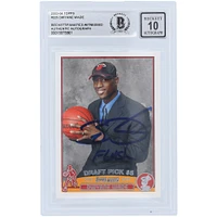 Dwyane Wade Miami Heat Autographié 2003-04 Topps Série 1 #225 Beckett Fanatics Witnessed Authentifié 10 Rookie Card avec l'inscription "Flash"