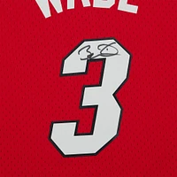 Maillot Swingman rouge autographié par Dwyane Wade Miami Heat Mitchell & Ness 2005-2006