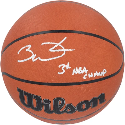 Ballon de basket officiel Wilson autographié par Dwyane Wade Miami Heat avec inscription « 3x NBA Champ »
