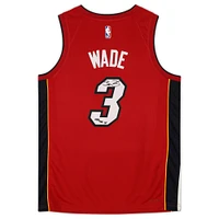 Maillot Jordan Brand Swingman rouge dédicacé par Dwyane Wade Miami Heat 2020-21 avec inscription « NBA Top 75 »