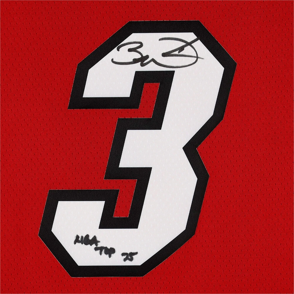 Maillot Jordan Brand Swingman rouge dédicacé par Dwyane Wade Miami Heat 2020-21 avec inscription « NBA Top 75 »