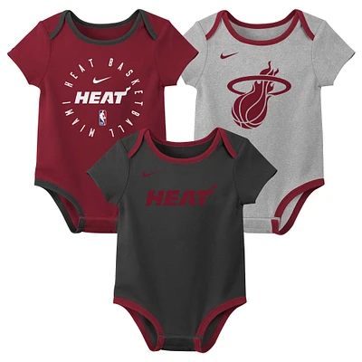 Infant Nike Miami Heat Three-Pack Bodysuit Set