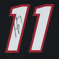 Maillot Swingman Nike Black Icon Edition autographié par Jaime Jaquez Jr. Miami Heat
