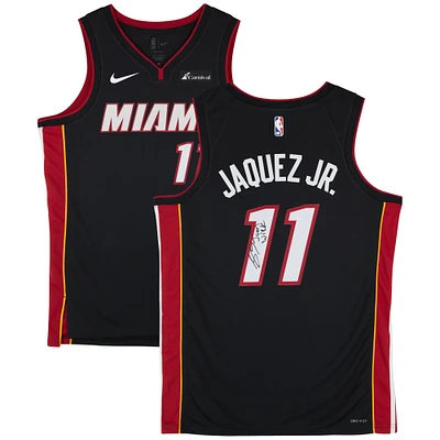 Maillot Nike Black Icon Swingman autographié par Jaime Jaquez Jr. Miami Heat avec inscription « Juan Wick »