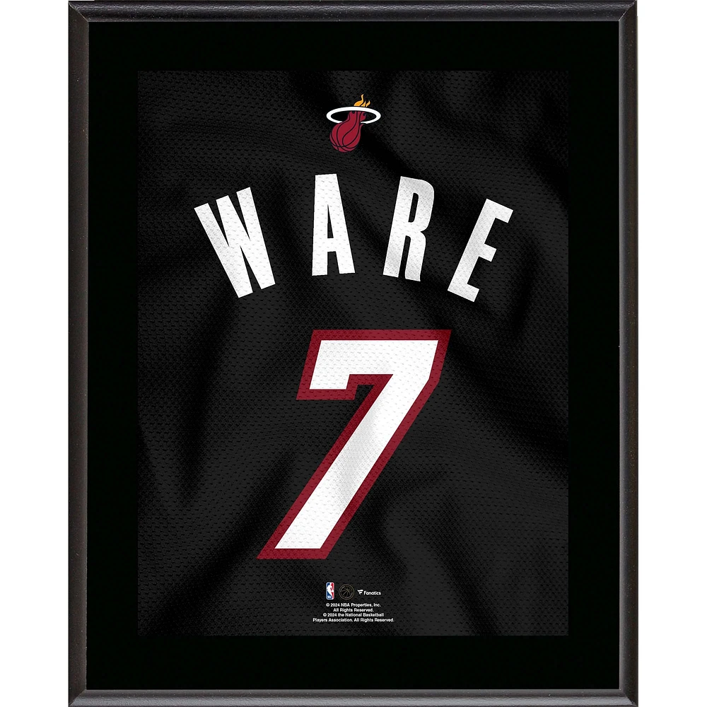 Kel'el Ware Miami Heat 10.5" x 13" Jersey Number Sublimated Player Plaque