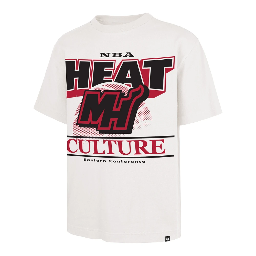 Men's '47  White Miami Heat City Edition Shifty Foundation T-Shirt
