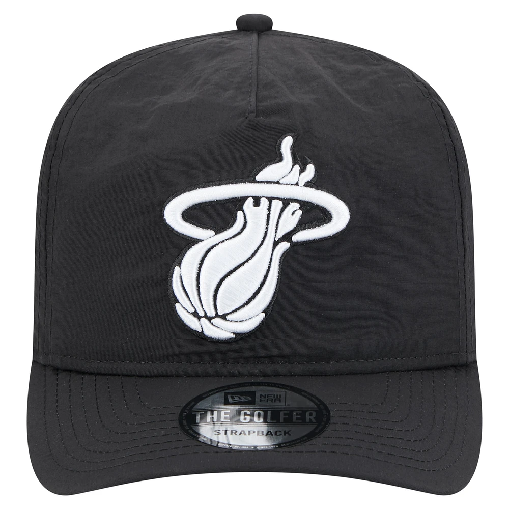 Men's New Era Black Miami Heat Injection Everyday Golfer Adjustable Hat