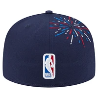 Men's New Era  Navy Miami Heat Americana Fireworks 59FIFTY Fitted Hat