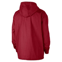 Men's Nike  Red Miami Heat Courtside Premium Club Anorak Quarter-Zip Hoodie Jacket