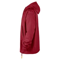 Men's Nike  Red Miami Heat Courtside Premium Club Anorak Quarter-Zip Hoodie Jacket