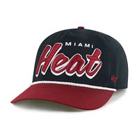 Casquette ajustable Dropshadow Rope Hitch noire/rouge Miami Heat '47 pour homme