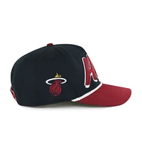 Casquette ajustable Dropshadow Rope Hitch noire/rouge Miami Heat '47 pour homme