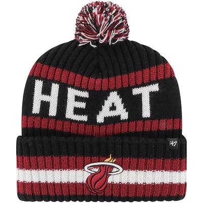 Bonnet en tricot à revers Bering '47 Miami Heat noir pour hommes avec pompon