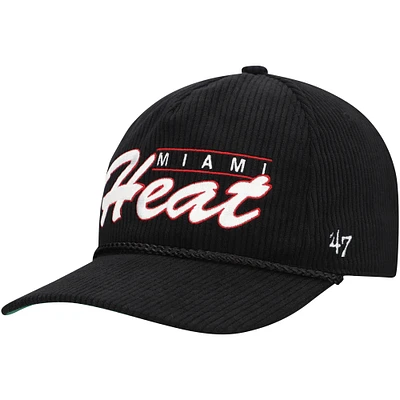 Casquette ajustable à cordon de serrage pour homme Miami Heat Double Header Sidepatch '47 Black