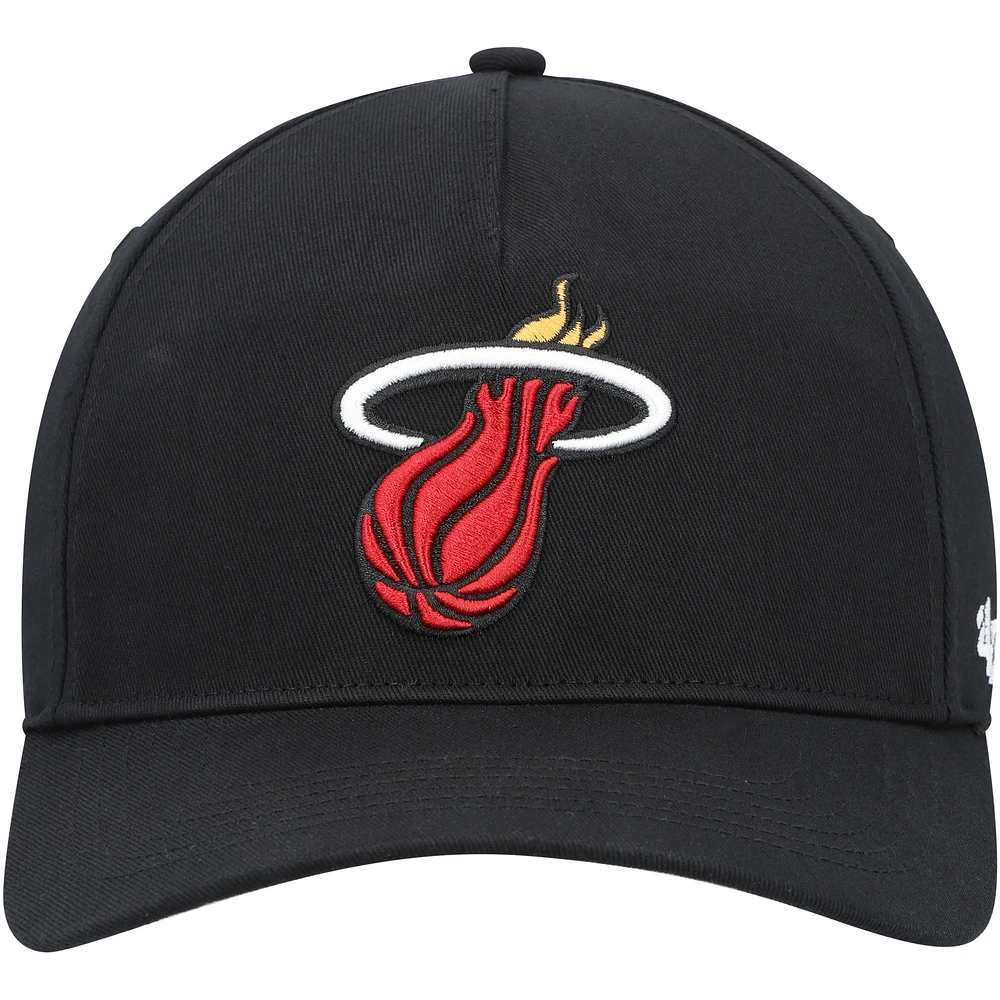 Men's '47 Black Miami Heat Hitch Snapback Hat