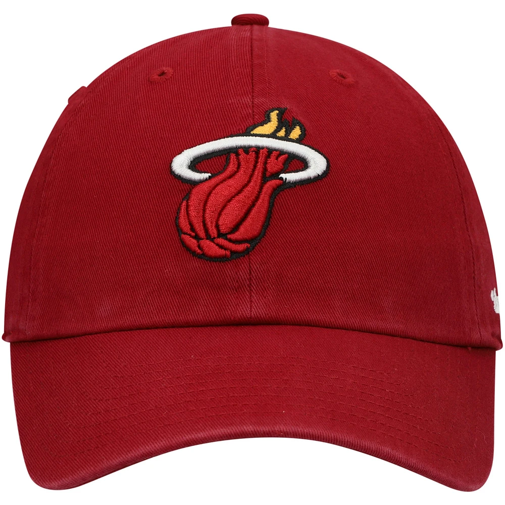 Casquette réglable '47 Red Miami Heat Team Clean Up pour homme