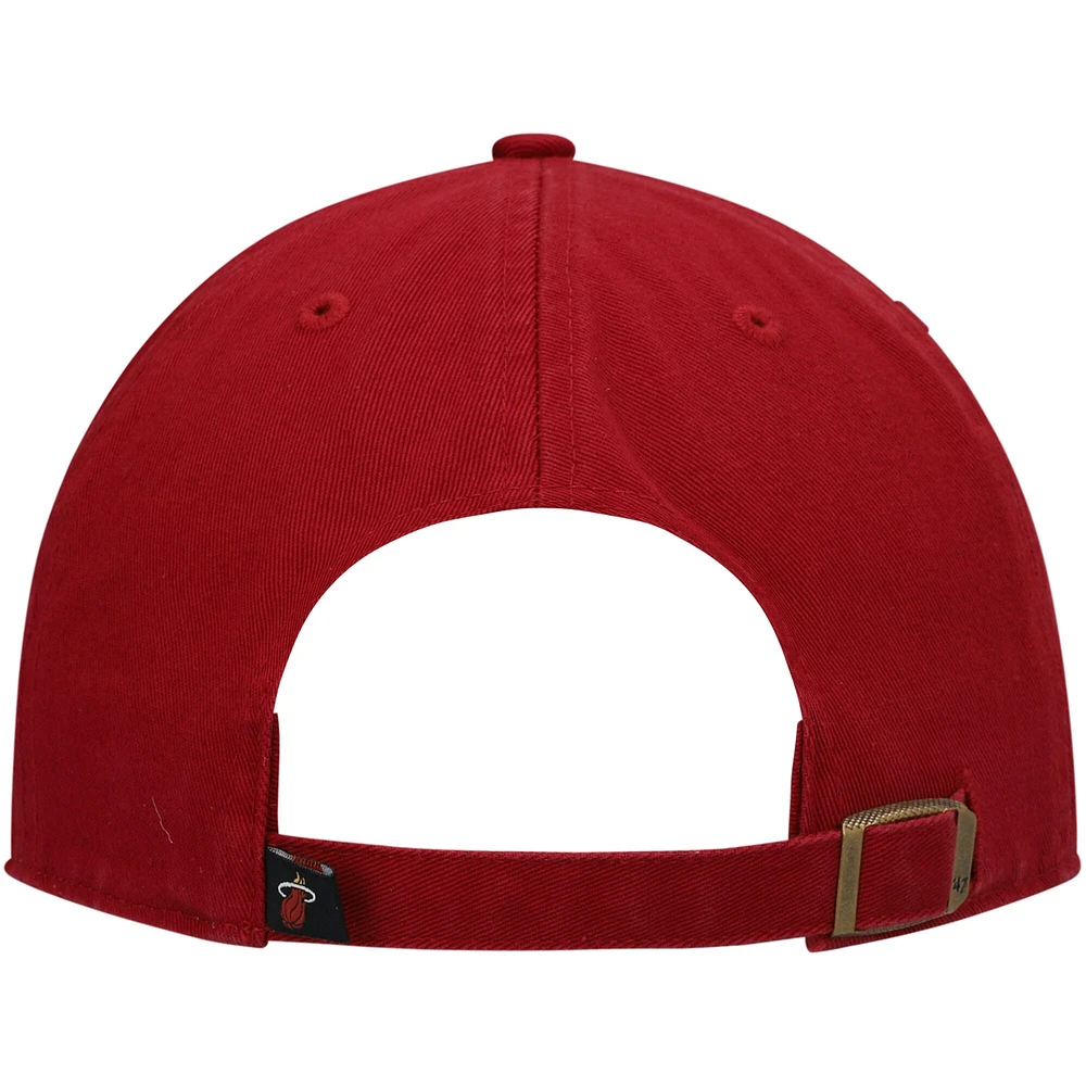 Casquette réglable '47 Red Miami Heat Team Clean Up pour homme