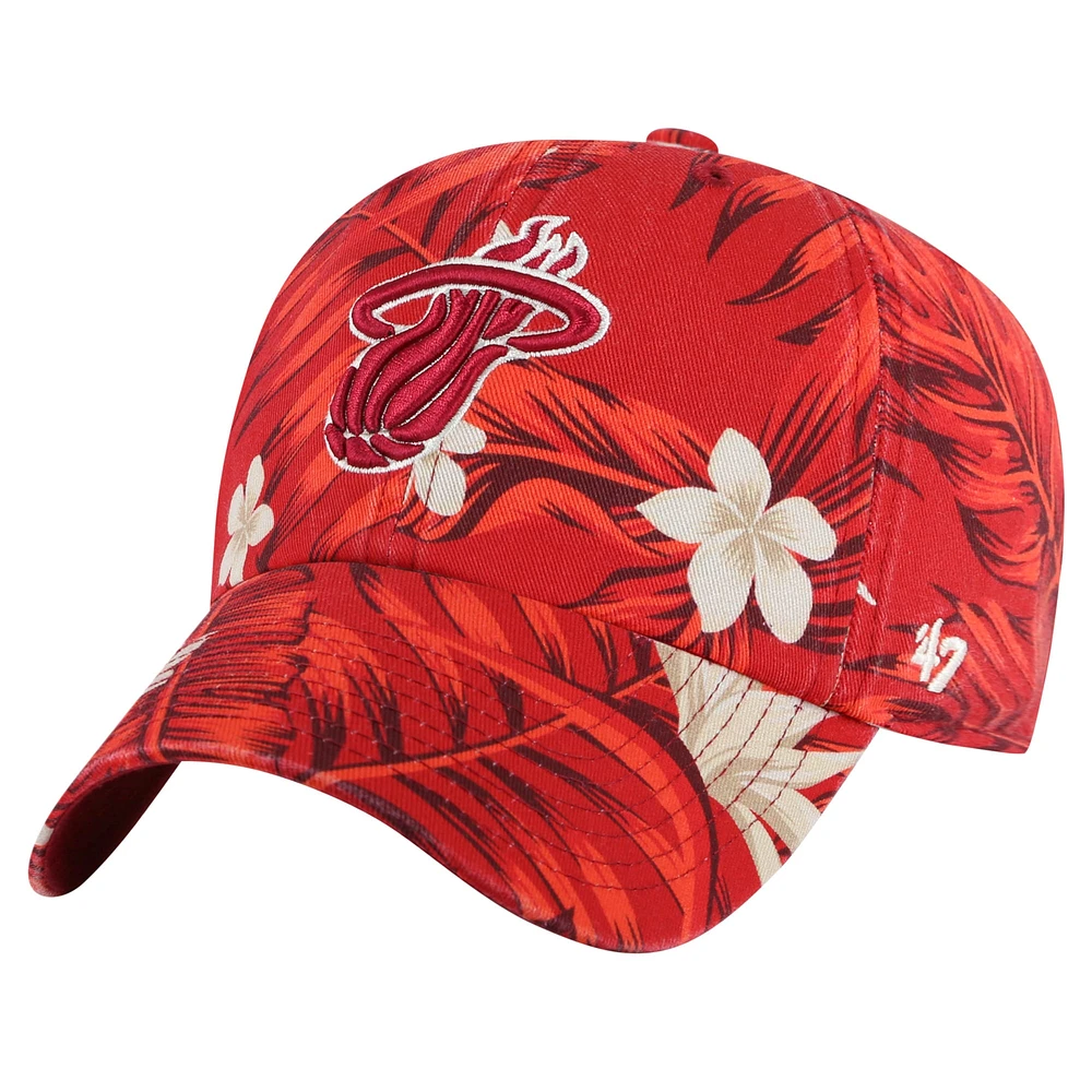 Casquette ajustable '47 Miami Heat Tropicalia Floral Clean Up pour hommes, rouge