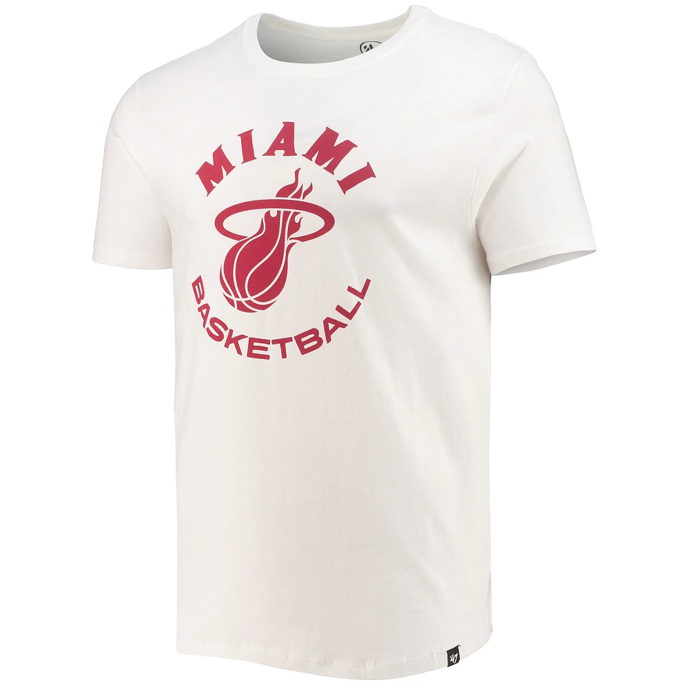 T-shirt '47 Miami Heat Basketball Super Rival pour homme, blanc