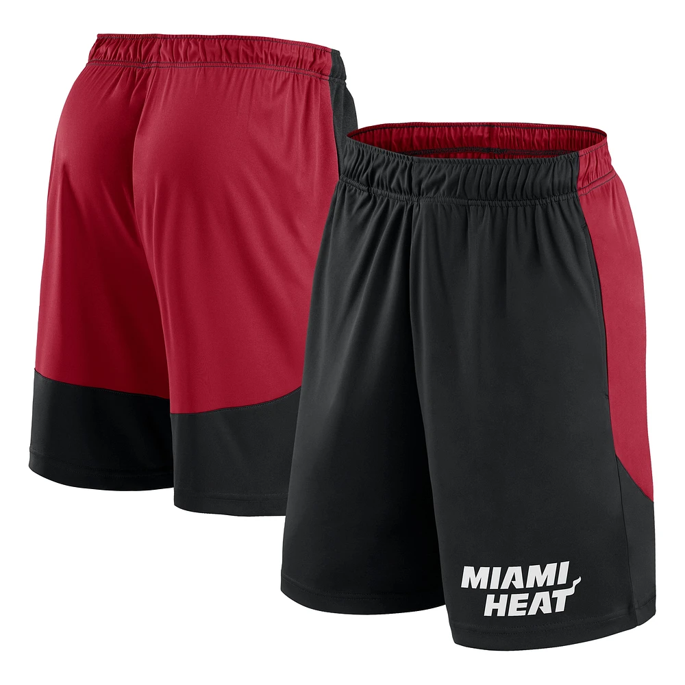 Short de performance noir/rouge pour homme Miami Heat Launch