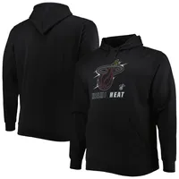 Men's Black Miami Heat Big & Tall Heart Soul Pullover Hoodie