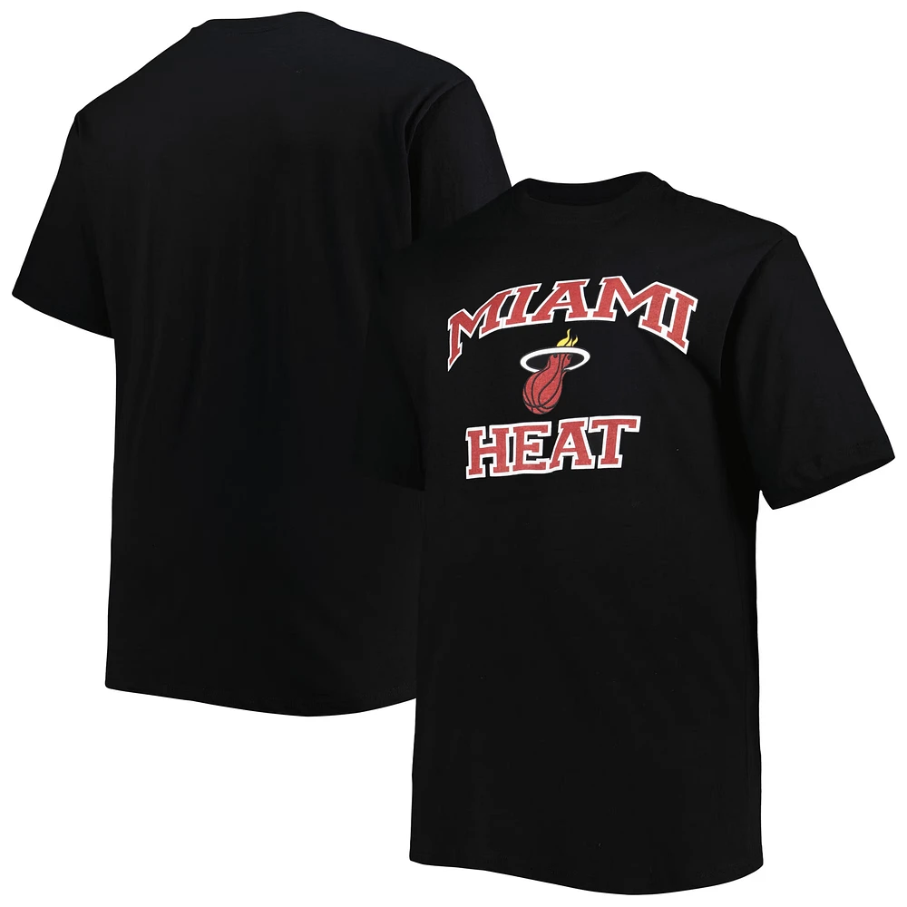 T-shirt noir Miami Heat Big & Tall Heart Soul pour homme