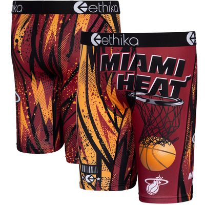 Men's Ethika Red Miami Heat Classic Boxer Briefs