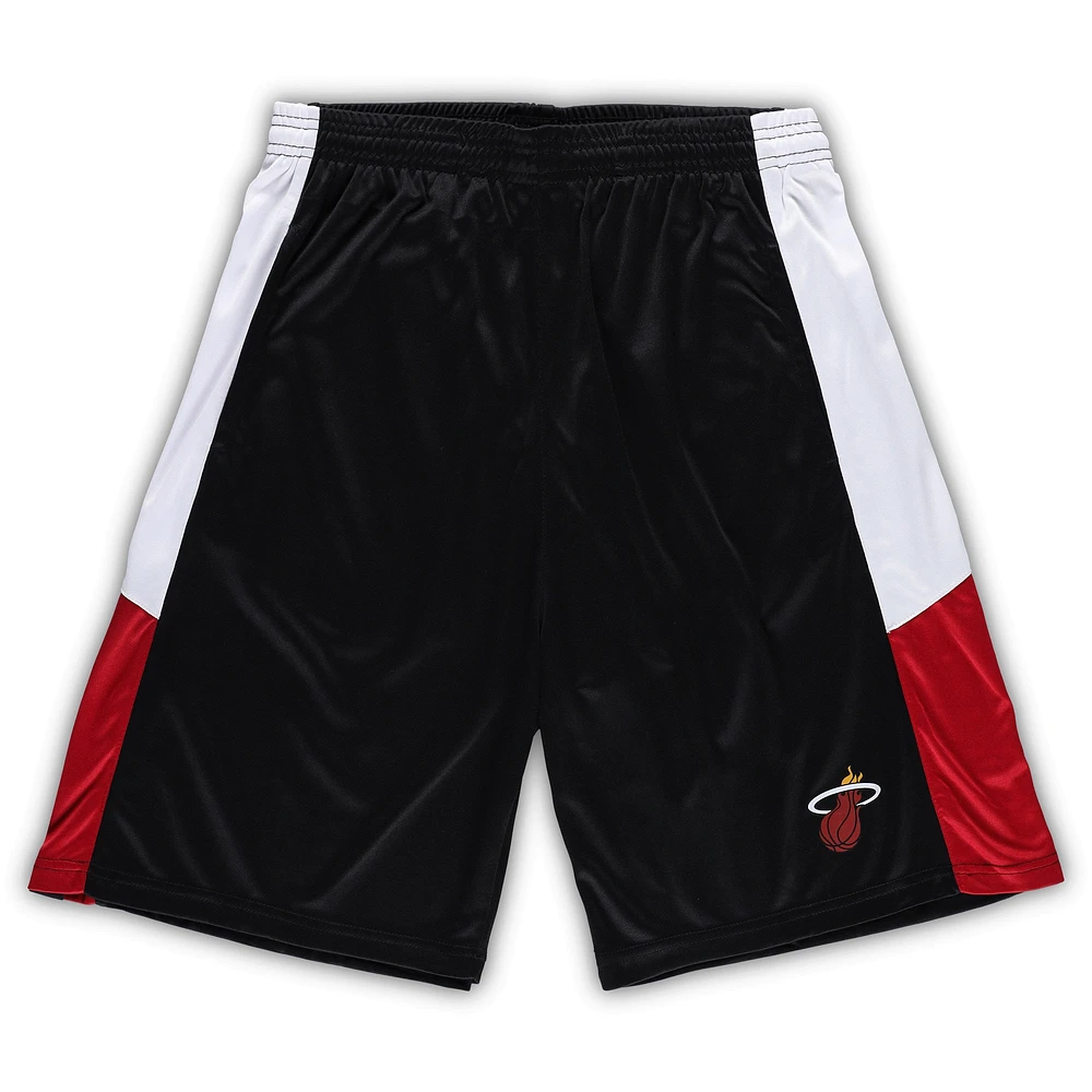 Short d'entraînement Fanatics noir Miami Heat Big & Tall Champion Rush pour hommes