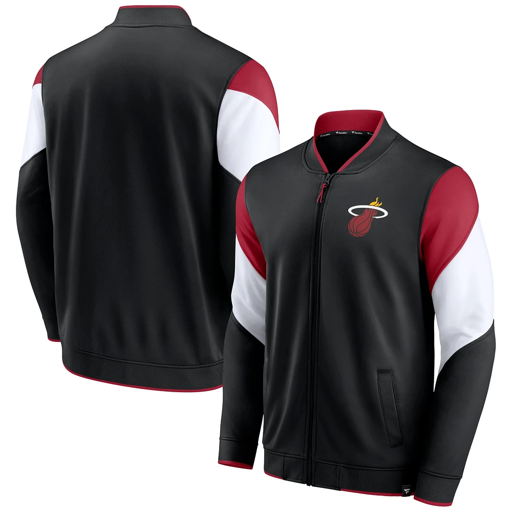 Veste entièrement zippée Fanatics noire Miami Heat League Best Performance pour hommes