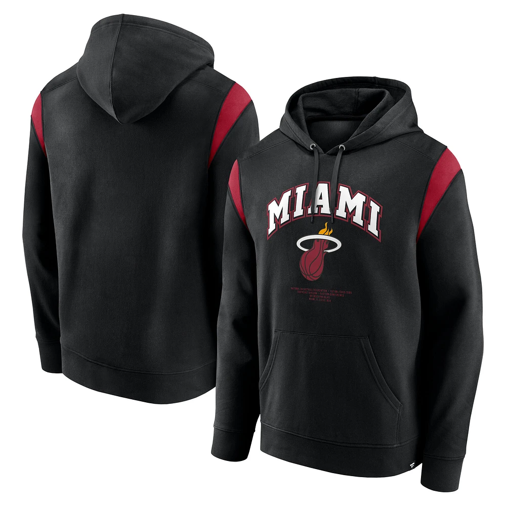 Sweat à capuche Fanatics pour homme, noir, Miami Heat Scorer