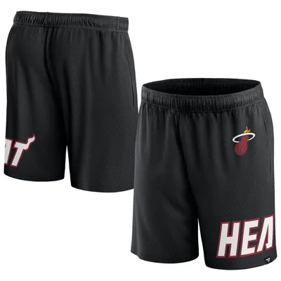 Miami Heat Fanatics Branded Free Throw Mesh Shorts - Black