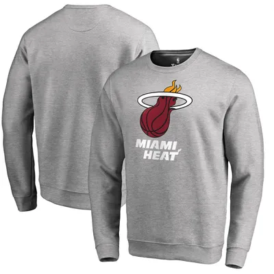 Miami Heat Fanatics Branded Primary Logo Sweatshirt - Heathered Gray
