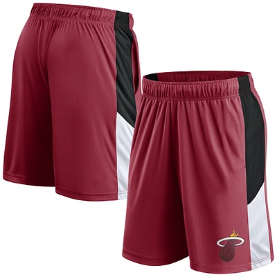 Short de performance d'entraînement Fanatics Miami Heat rouge pour hommes