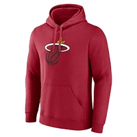 Sweat à capuche avec logo principal Fanatics Red Miami Heat pour hommes