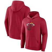 Men's Fanatics  Red Miami Heat Primary Logo Pullover Hoodie