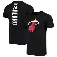 Fanatics Branded Tyler Herro Black Miami Heat Playmaker Nom et numéro Logo T-shirt pour hommes