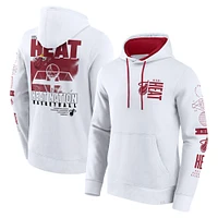 Men's Fanatics  White Miami Heat Game Time Crossover Pullover Hoodie