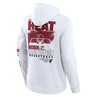 Men's Fanatics  White Miami Heat Game Time Crossover Pullover Hoodie