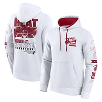 Men's Fanatics  White Miami Heat Game Time Crossover Pullover Hoodie