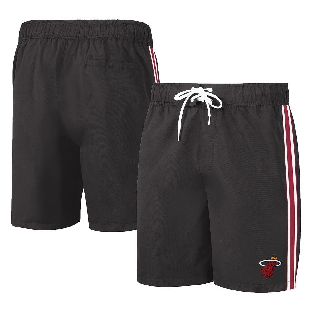 Short de bain G-III Sports by Carl Banks pour homme noir Miami Heat Sand Beach Volley