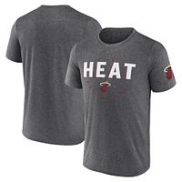 T-shirt d'entraînement pour homme Heather Charcoal Miami Heat Block