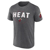 T-shirt d'entraînement pour homme Heather Charcoal Miami Heat Block