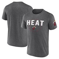 T-shirt d'entraînement pour homme Heather Charcoal Miami Heat Block