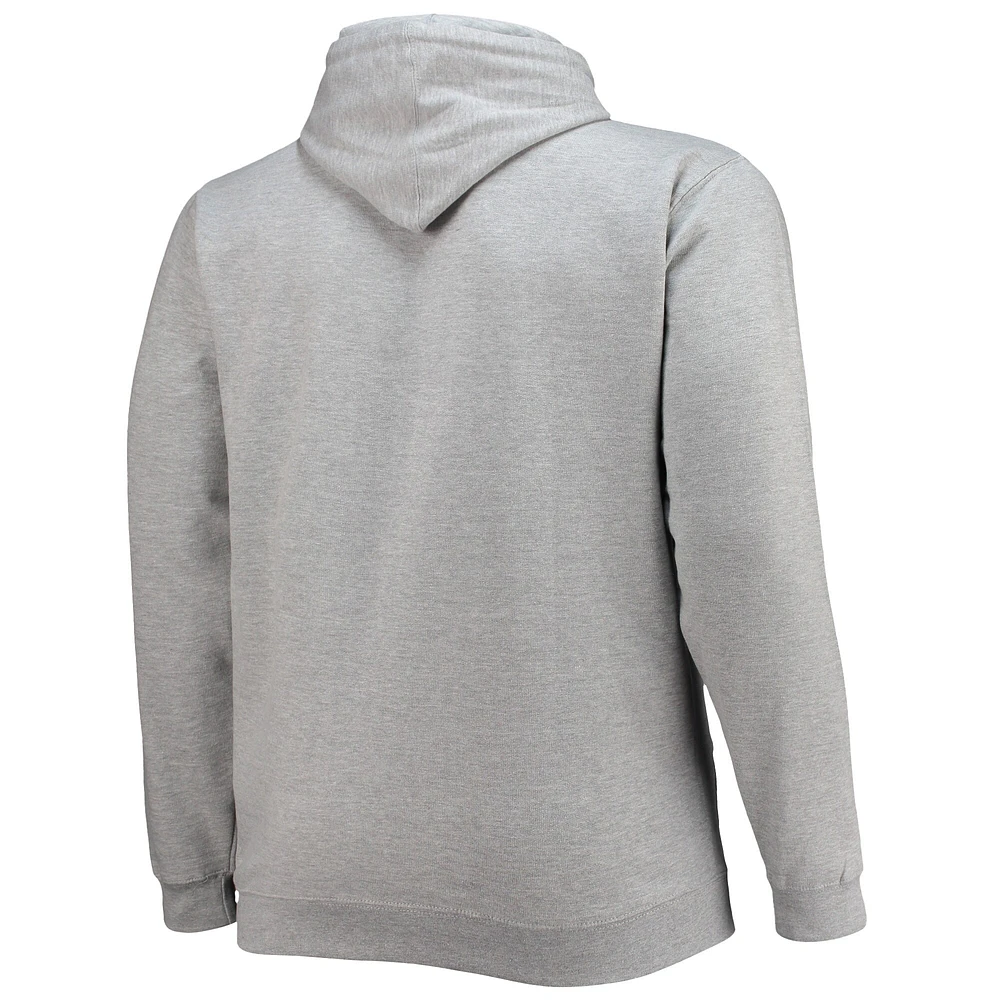 Men's Heathered Gray Miami Heat Big & Tall Heart Soul Pullover Hoodie