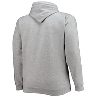 Men's Heathered Gray Miami Heat Big & Tall Heart Soul Pullover Hoodie